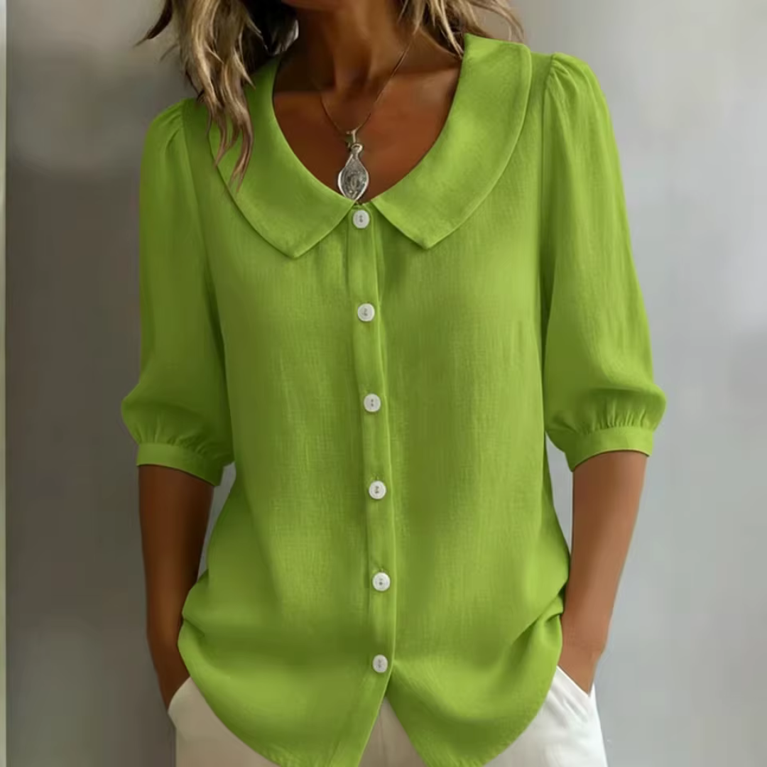 Van Elst Mode® | Blouse met kraag en knoopsluiting