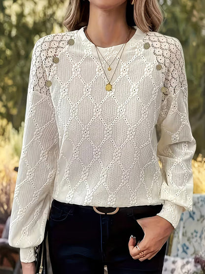 Van Elst Mode® |Blouse met patroon en lange mouwen