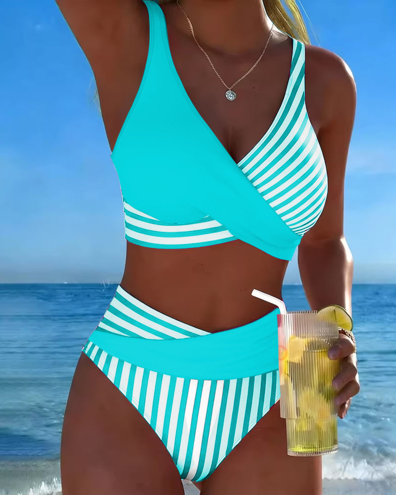 Kruisgestreepte Bikini