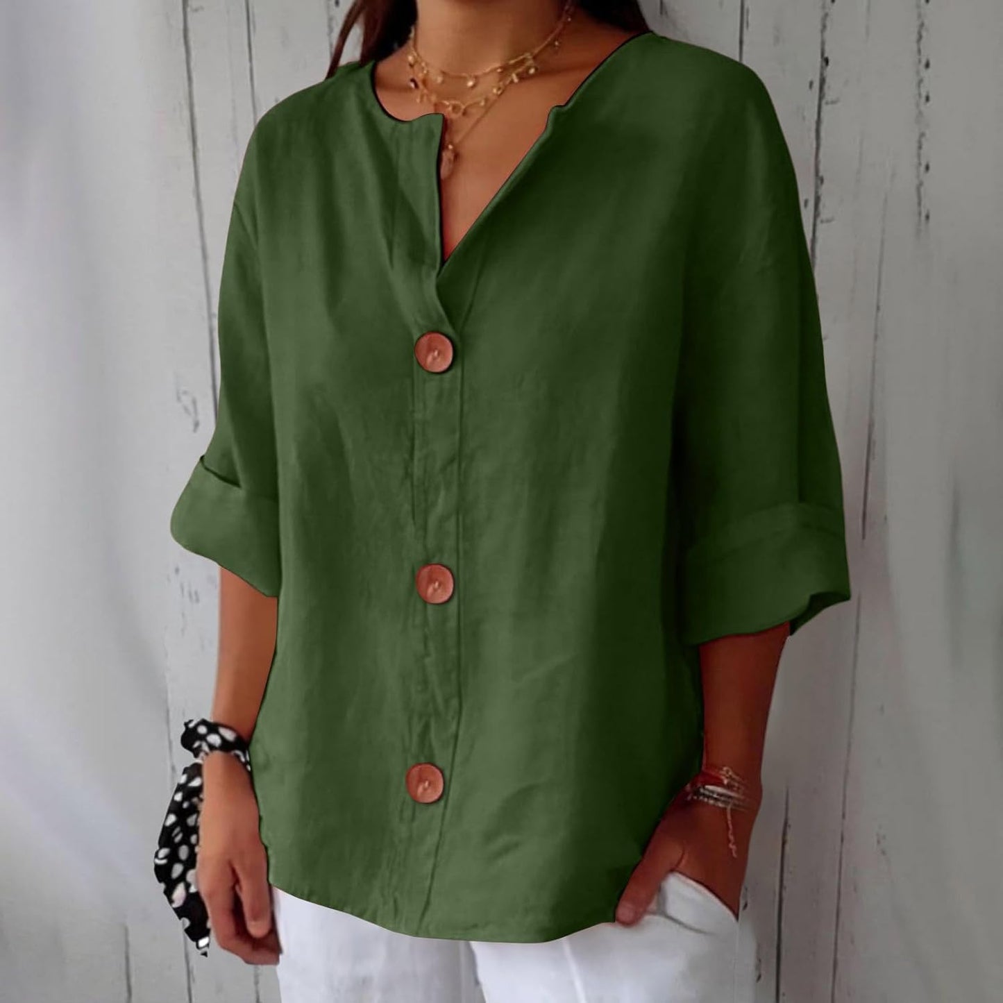 Van Elst Mode® | Minimalistische Blouse met Verticale Structuur