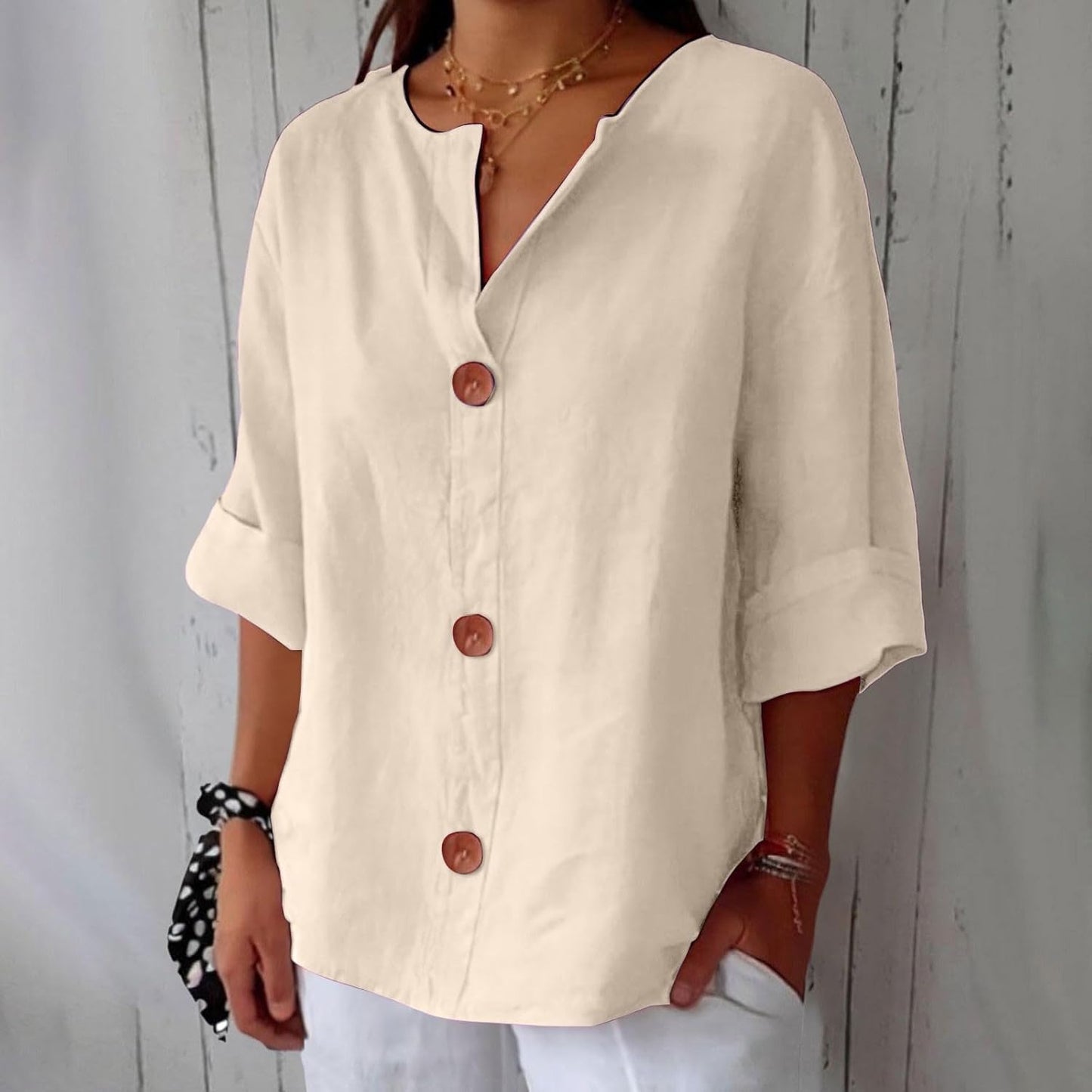 Van Elst Mode® | Minimalistische Blouse met Verticale Structuur