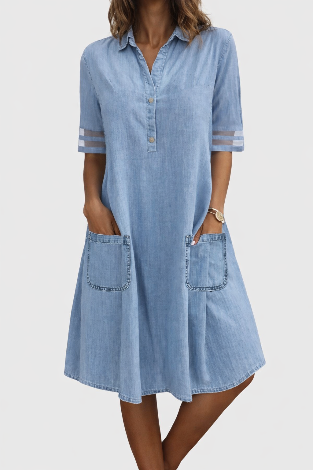 Van Elst Mode® | Comfortabele flatterende Denim Jurk