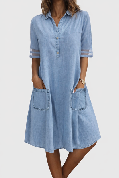 Van Elst Mode® | Comfortabele flatterende Denim Jurk