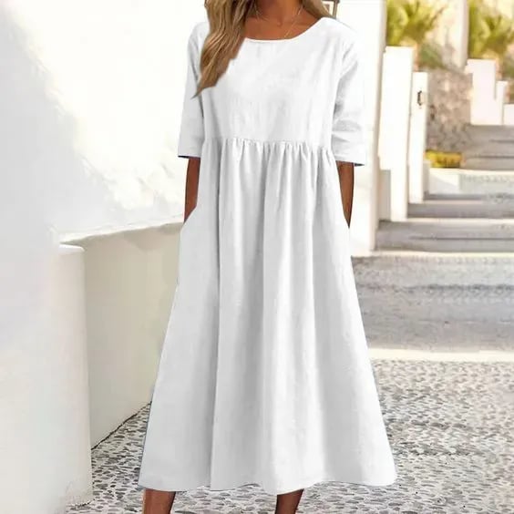 Van Elst Mode® | Elegante dames jurk met Ronde Hals