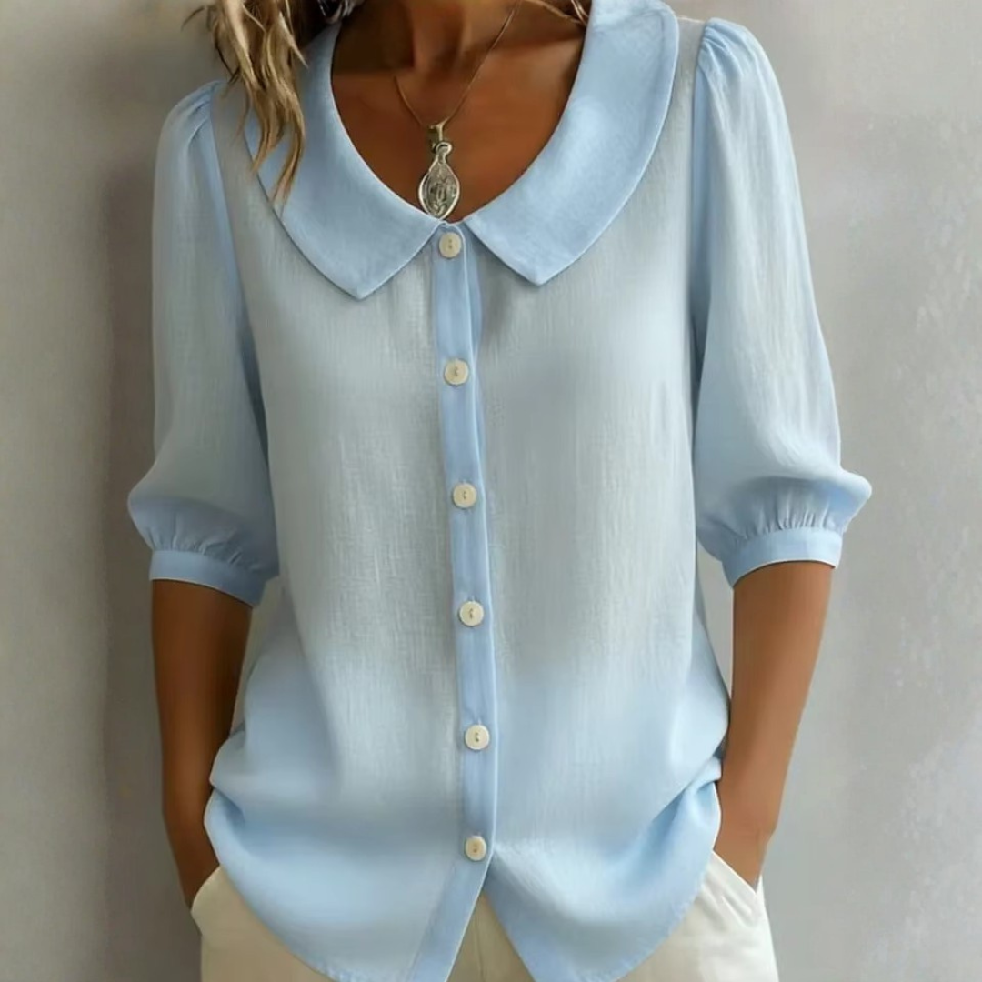 Van Elst Mode® | Blouse met kraag en knoopsluiting