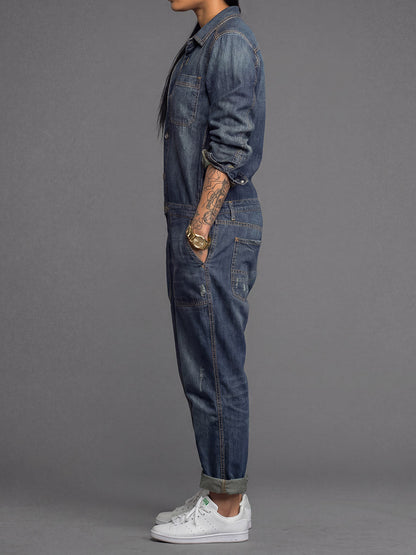 Van Elst Mode® | Dames-Denim-Overall met losse pasvorm