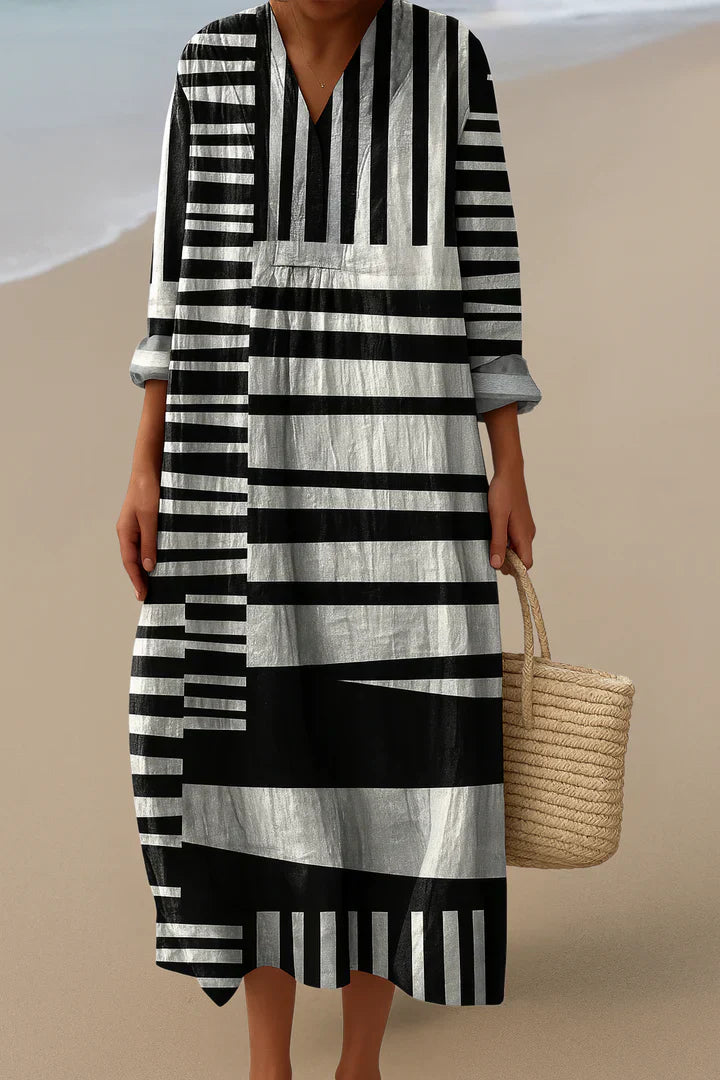 Van Elst Mode® | MONOCHROME MAXI JURK