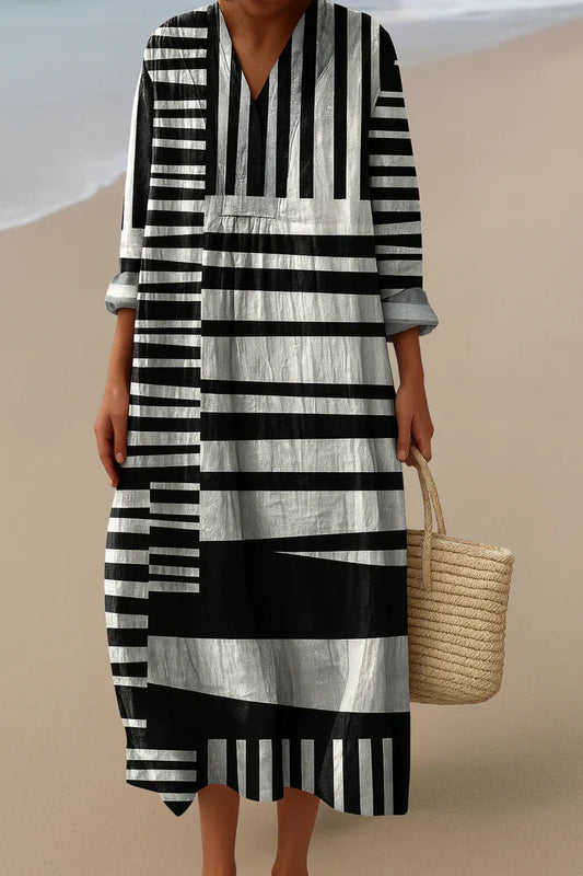 Van Elst Mode® | MONOCHROME MAXI JURK