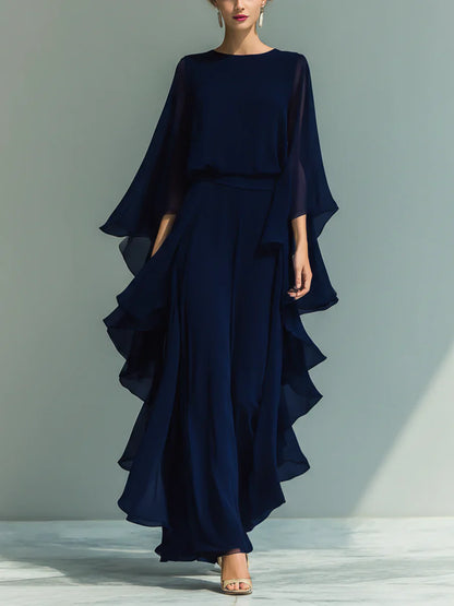 Van Elst Mode® | Elegante chiffonjurk met ruches