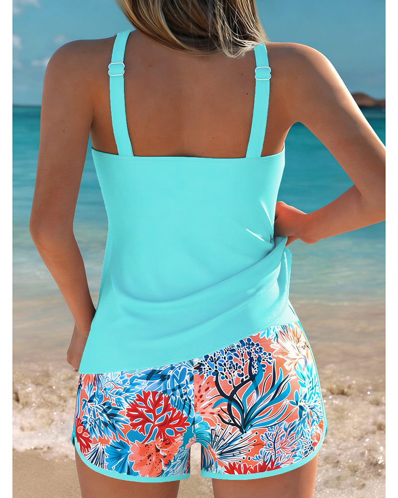 Mouwloze Tanktop Gedrukte Shorts Tankini