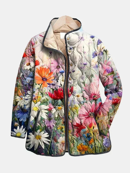 Van Elst Mode® | Elegante gewatteerde bloemen jas