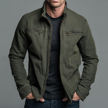 Van Elst Mode® | Comfortabele katoenen jas met ritssluiting