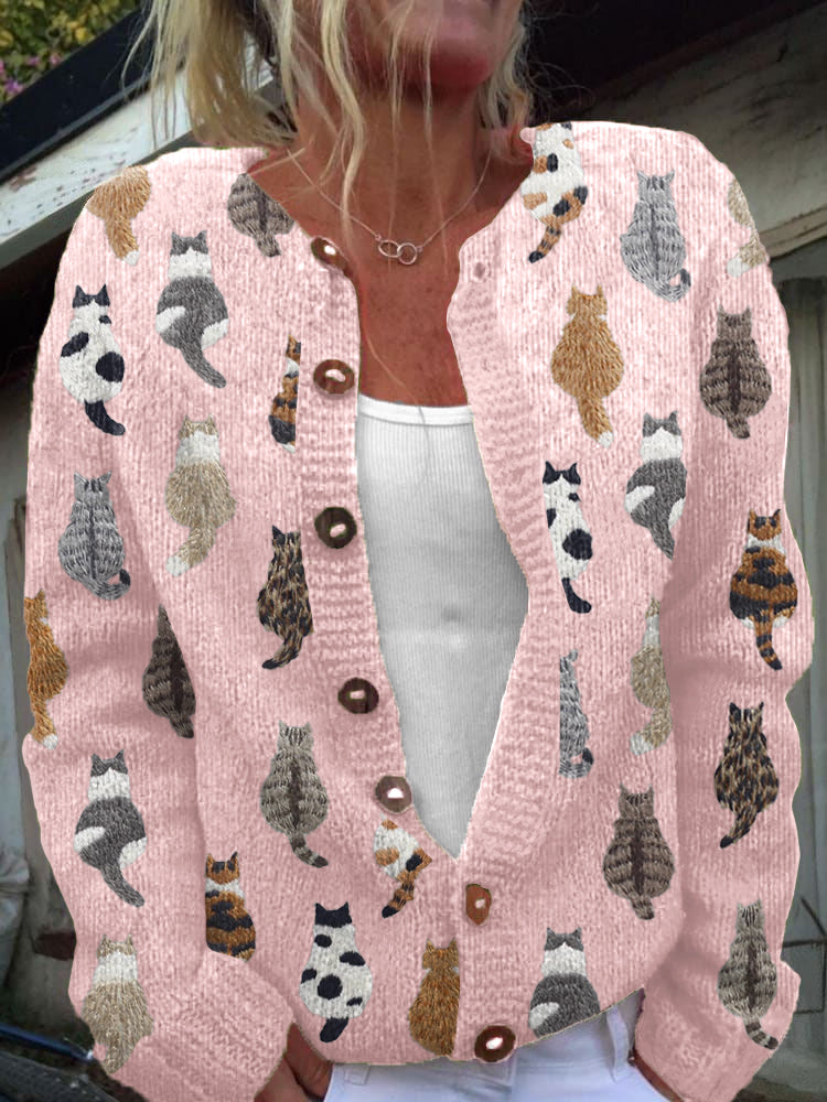 Van Elst Mode® | De Kattenprint Cardigan