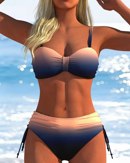 Gradient Patroon Trekkoord Mode Bikini