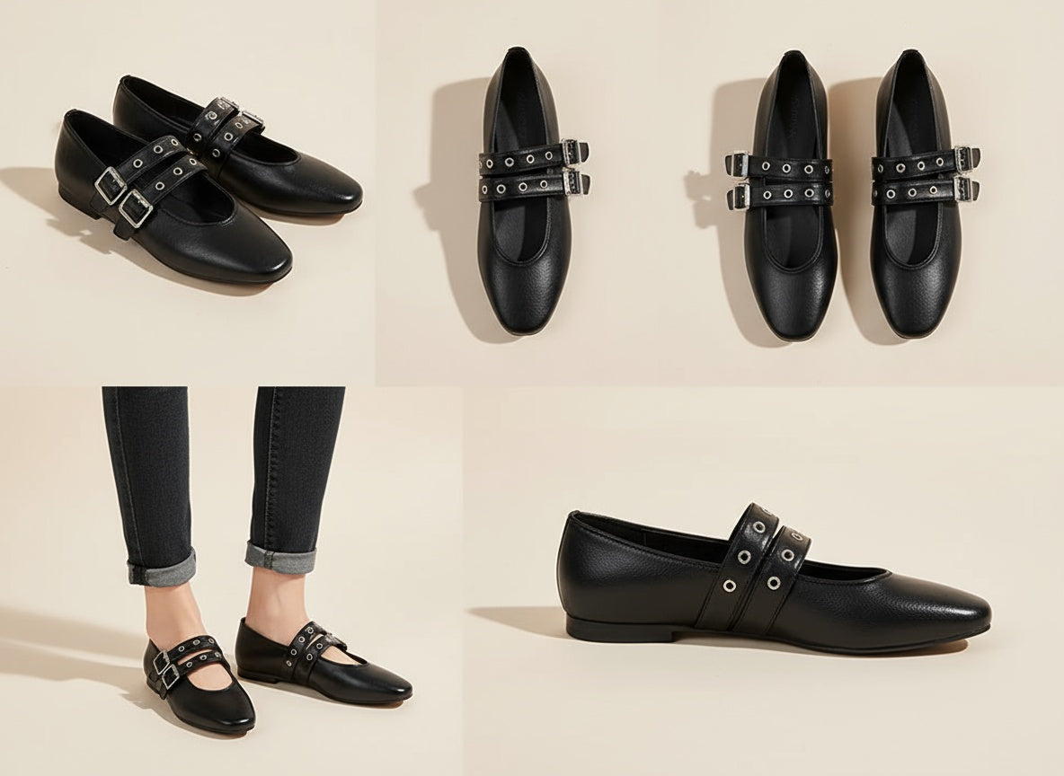 Van Elst Mode®| Dubbele Gesp Ballerina's