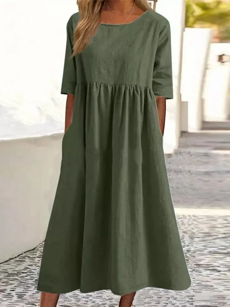 Van Elst Mode® | Elegante dames jurk met Ronde Hals