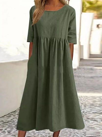 Van Elst Mode® | Elegante dames jurk met Ronde Hals