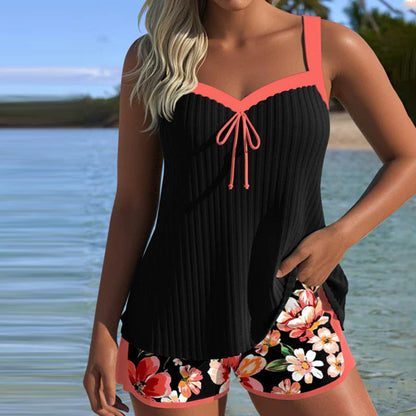 V-Hals Geprinte Sport Boxershorts Tankini