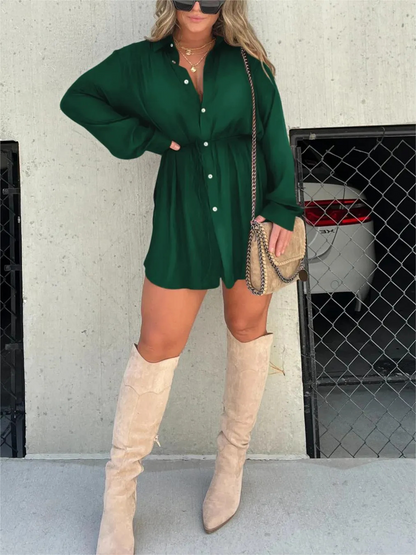 Van Elst Mode® | Trendy Satijnen Romper Jurk