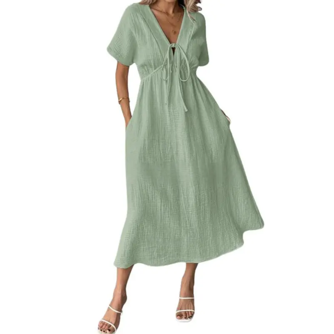 Van Elst Mode® | Comfortabele V-Hals Maxi Jurk