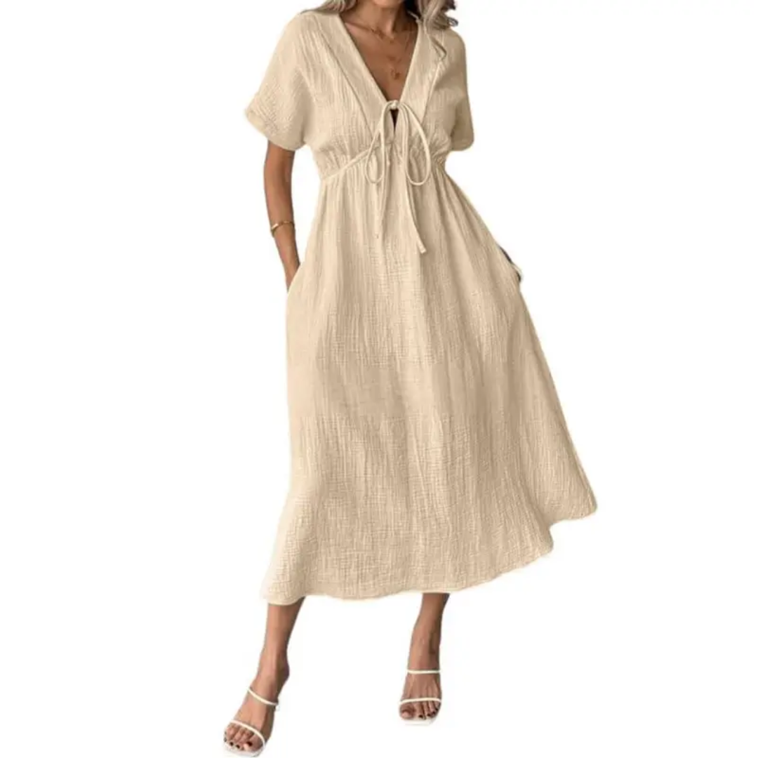Van Elst Mode® | Comfortabele V-Hals Maxi Jurk
