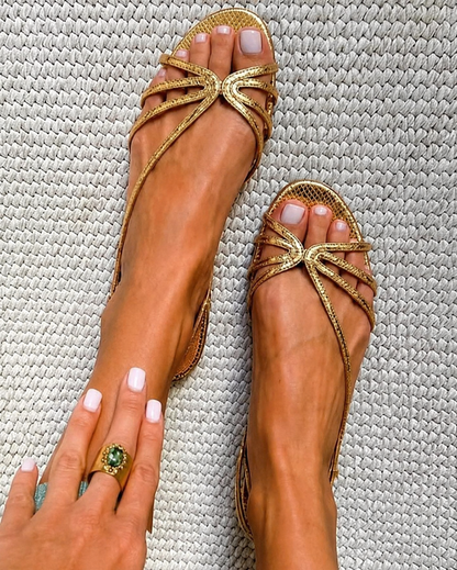 Van Elst Mode® | Zomerse elegante gouden sandalen