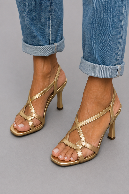 Van Elst Mode® | Gouden Sandalen Zomerse met Charme