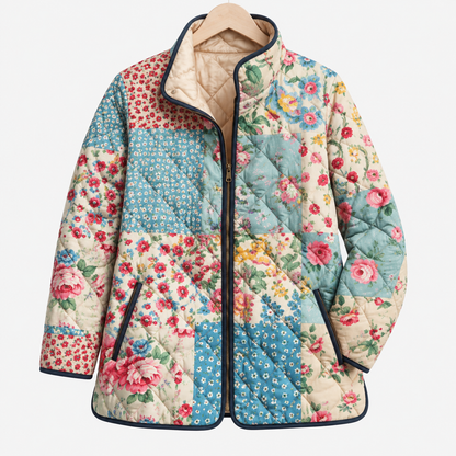 Van Elst Mode® | Elegante gewatteerde bloemen jas