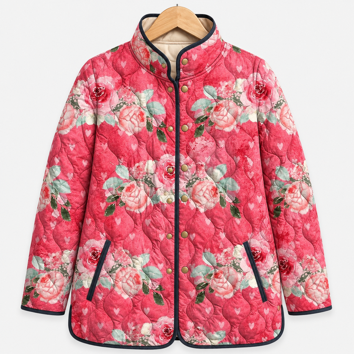 Van Elst Mode® | Elegante gewatteerde bloemen jas