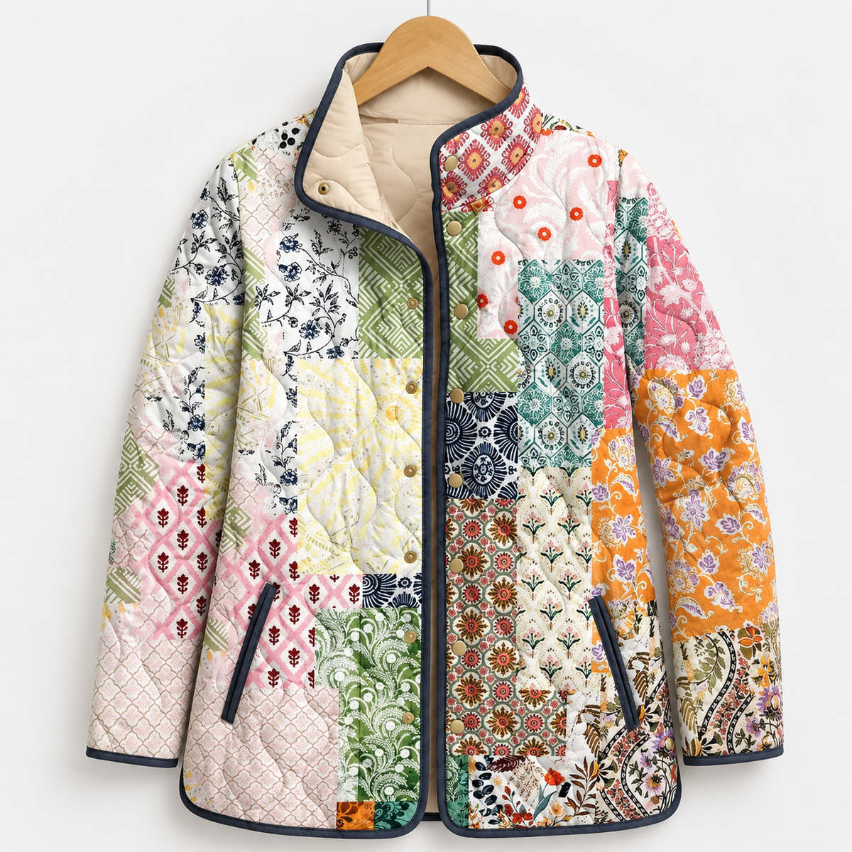 Van Elst Mode® | Elegante gewatteerde bloemen jas