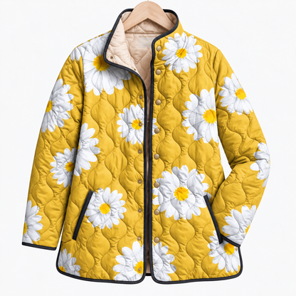 Van Elst Mode® | Elegante gewatteerde bloemen jas