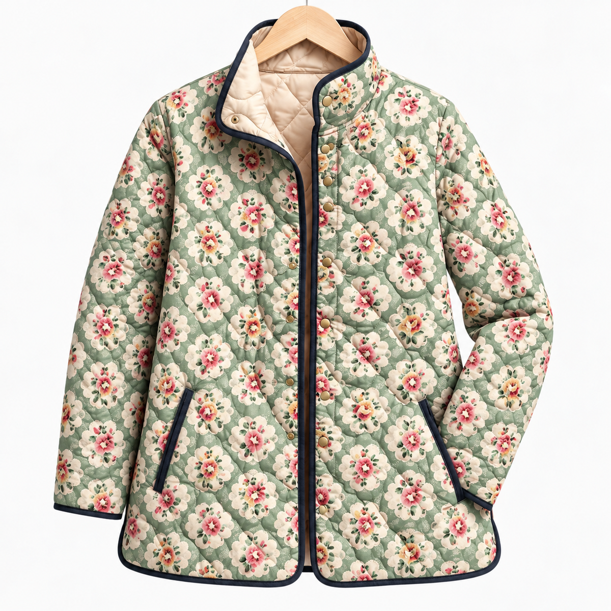 Van Elst Mode® | Elegante gewatteerde bloemen jas