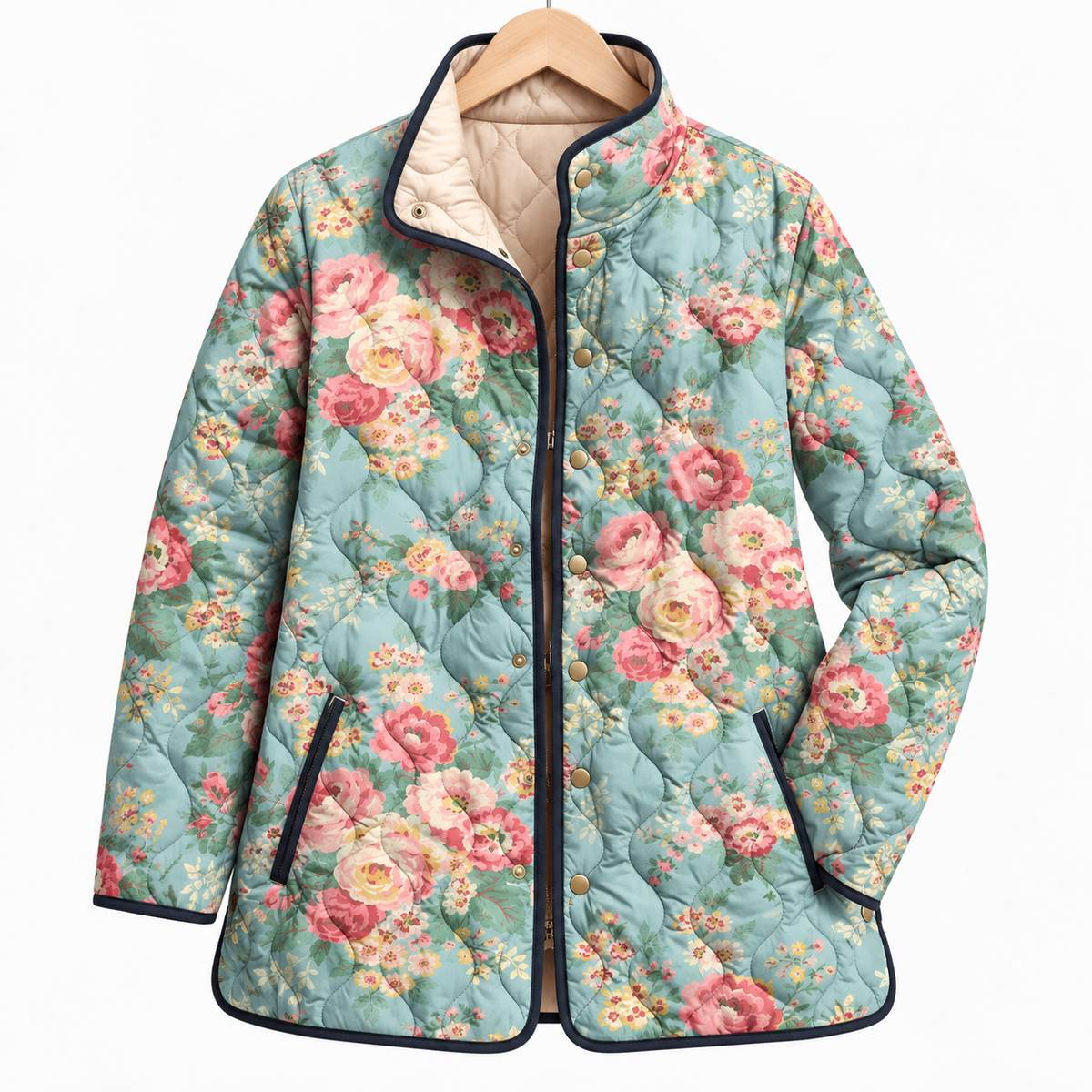 Van Elst Mode® | Elegante gewatteerde bloemen jas
