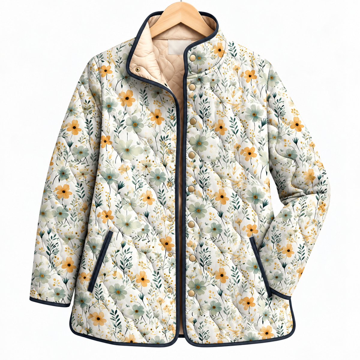 Van Elst Mode® | Elegante gewatteerde bloemen jas