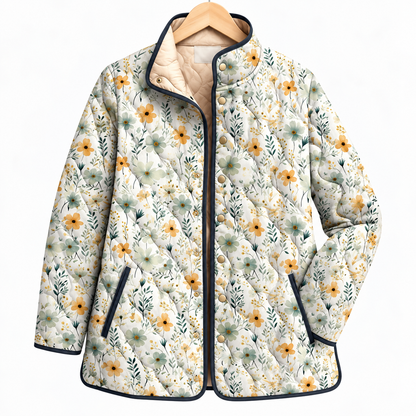 Van Elst Mode® | Elegante gewatteerde bloemen jas