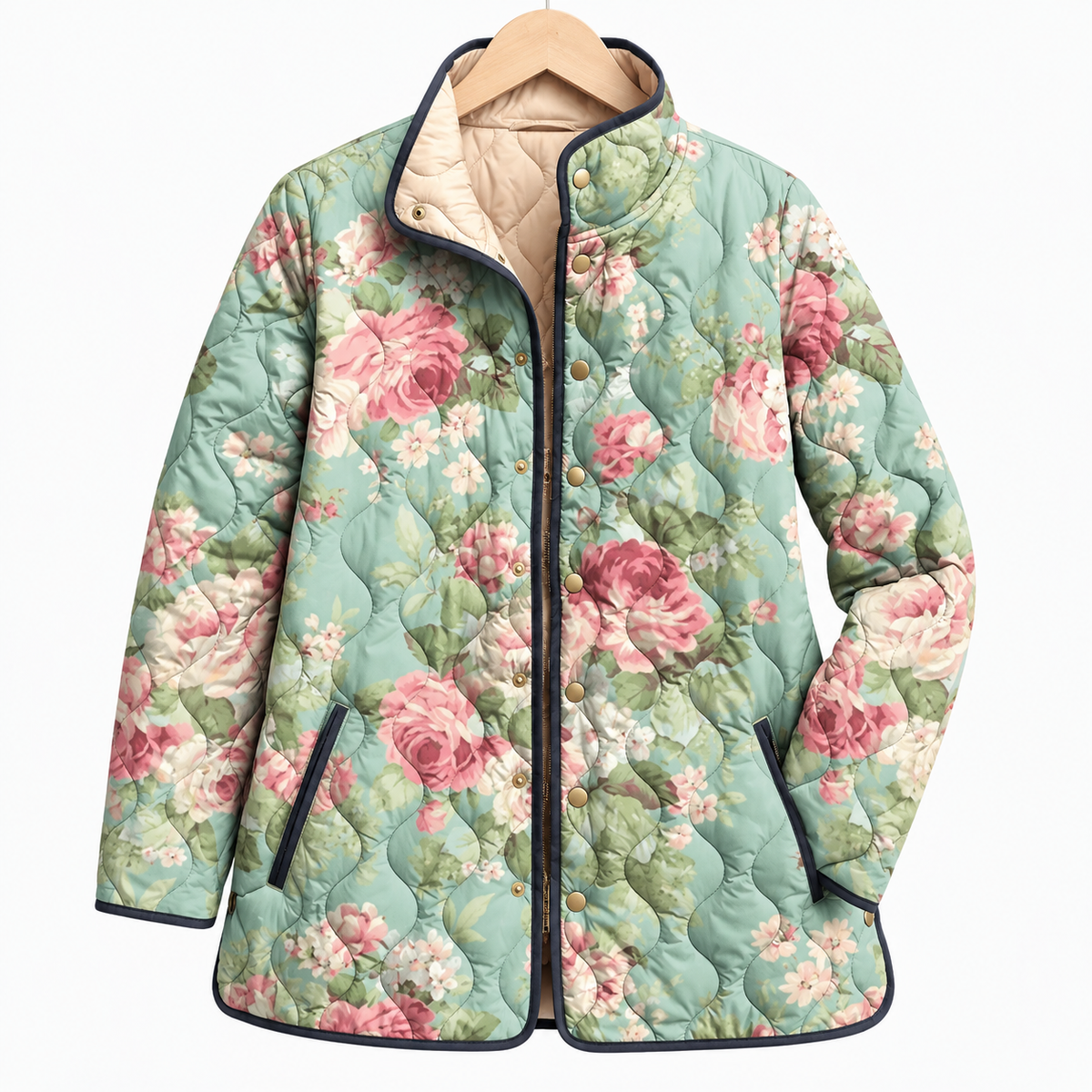Van Elst Mode® | Elegante gewatteerde bloemen jas