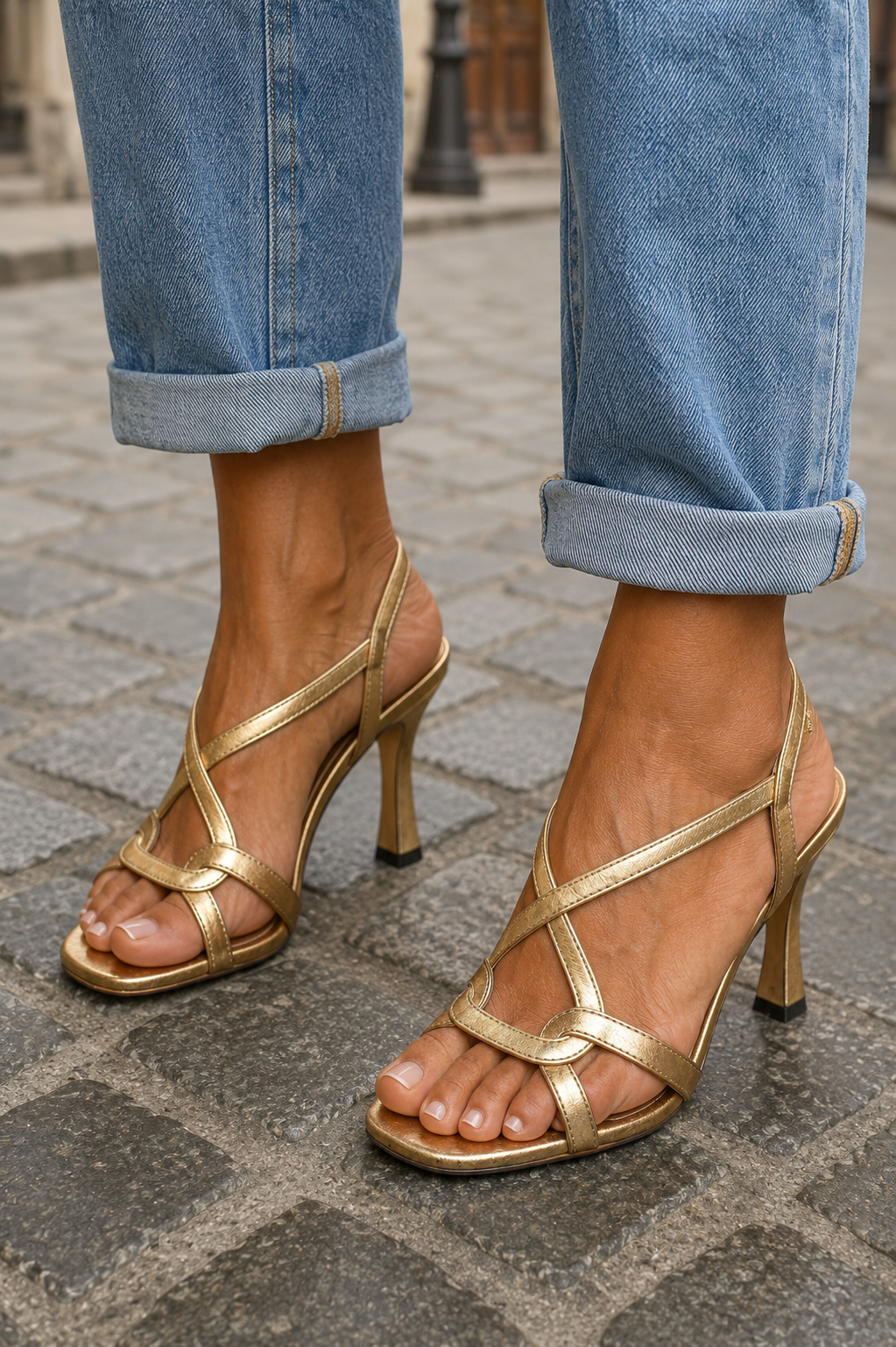 Van Elst Mode® | Gouden Sandalen Zomerse met Charme
