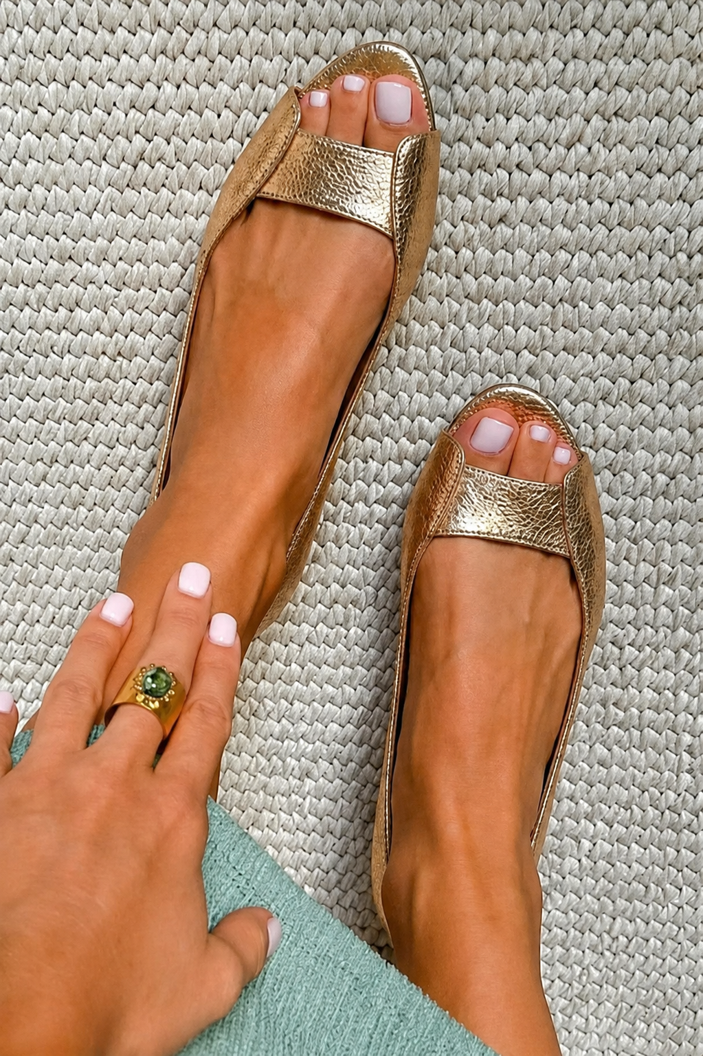 Van Elst Mode® | Comfort Chic Gouden Sandalen
