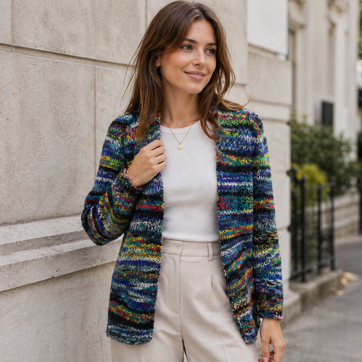 Van Elst Mode® | Elegante kleurrijke cardigan