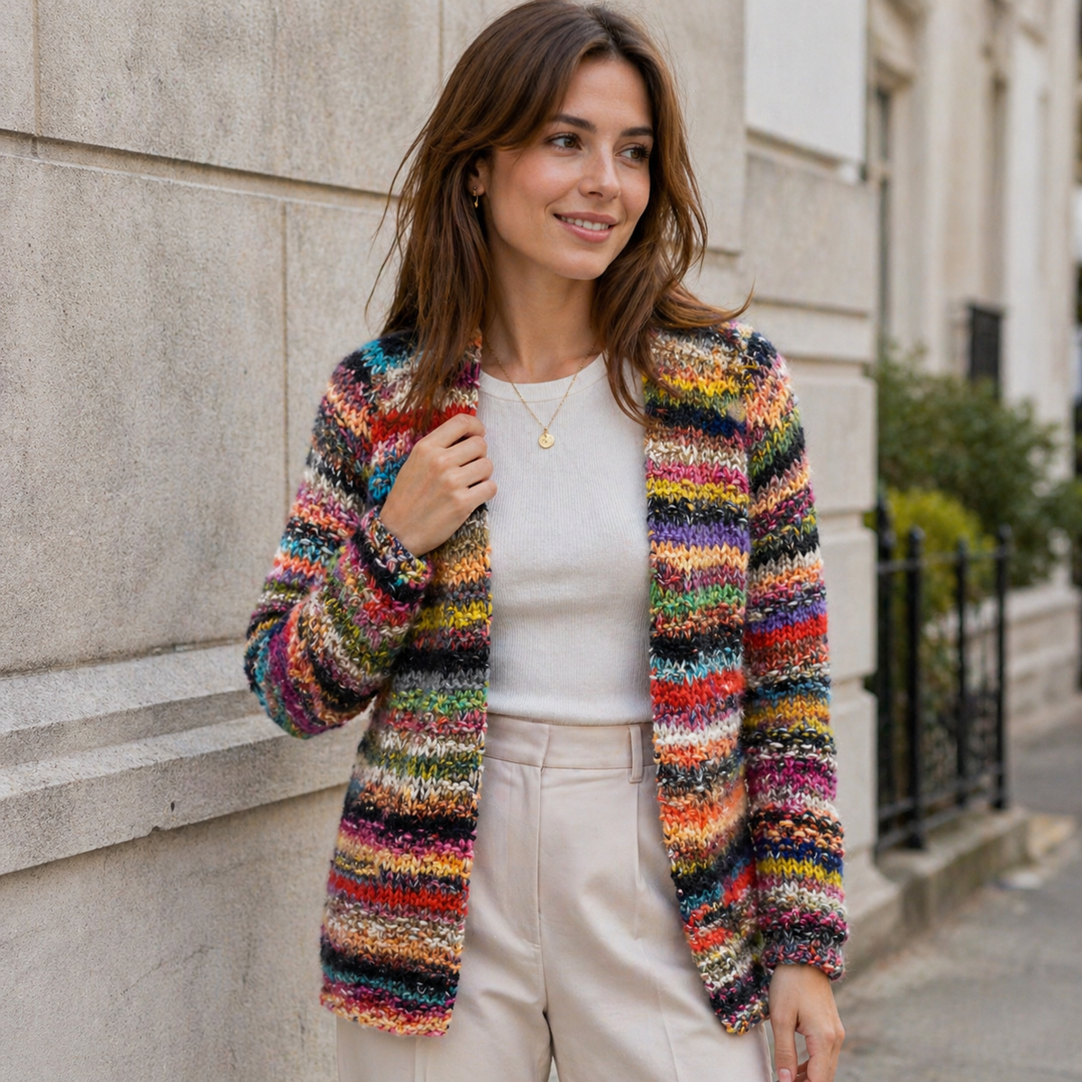 Van Elst Mode® | Elegante kleurrijke cardigan