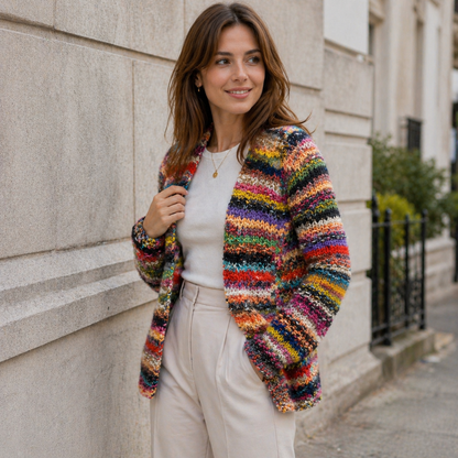 Van Elst Mode® | Elegante kleurrijke cardigan