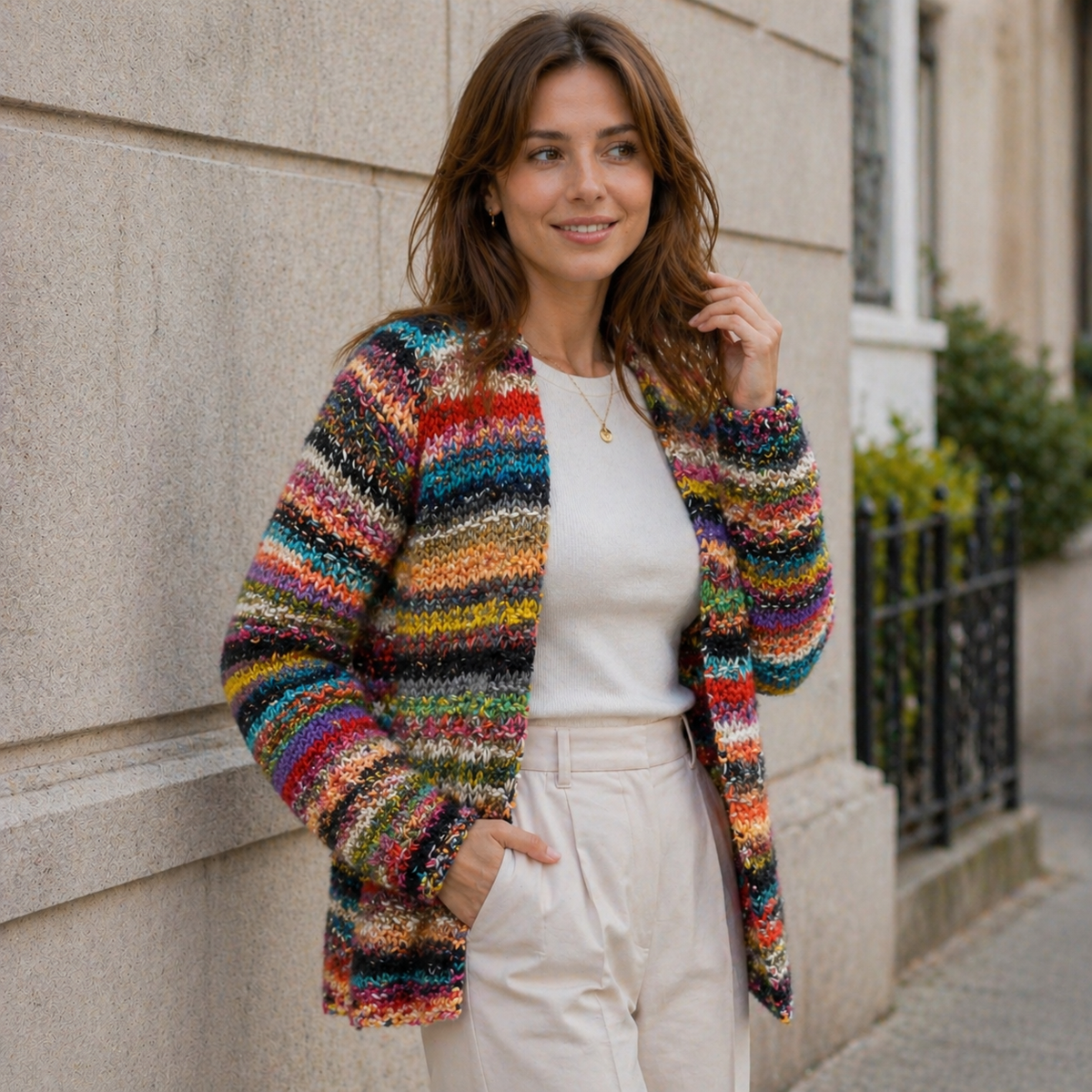 Van Elst Mode® | Elegante kleurrijke cardigan