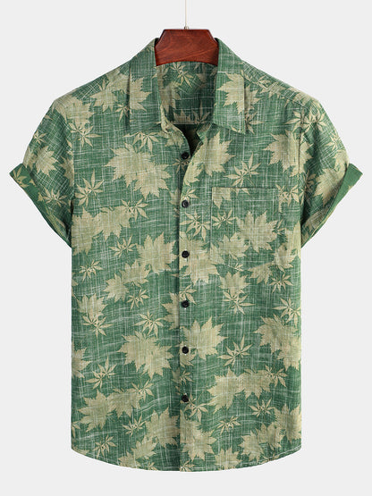 Van Elst Mode®| Katoenen Hawaii Overhemd met Korte Mouwen