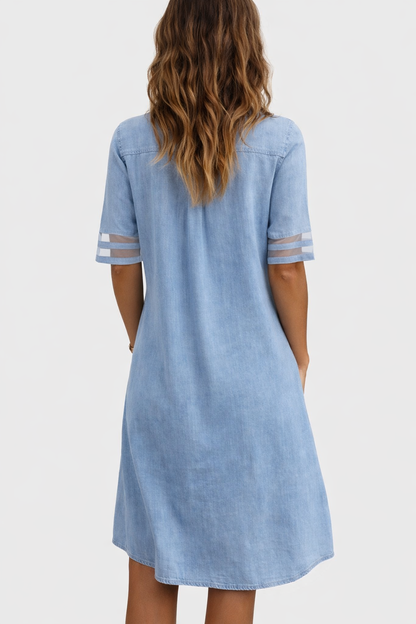 Van Elst Mode® | Comfortabele flatterende Denim Jurk