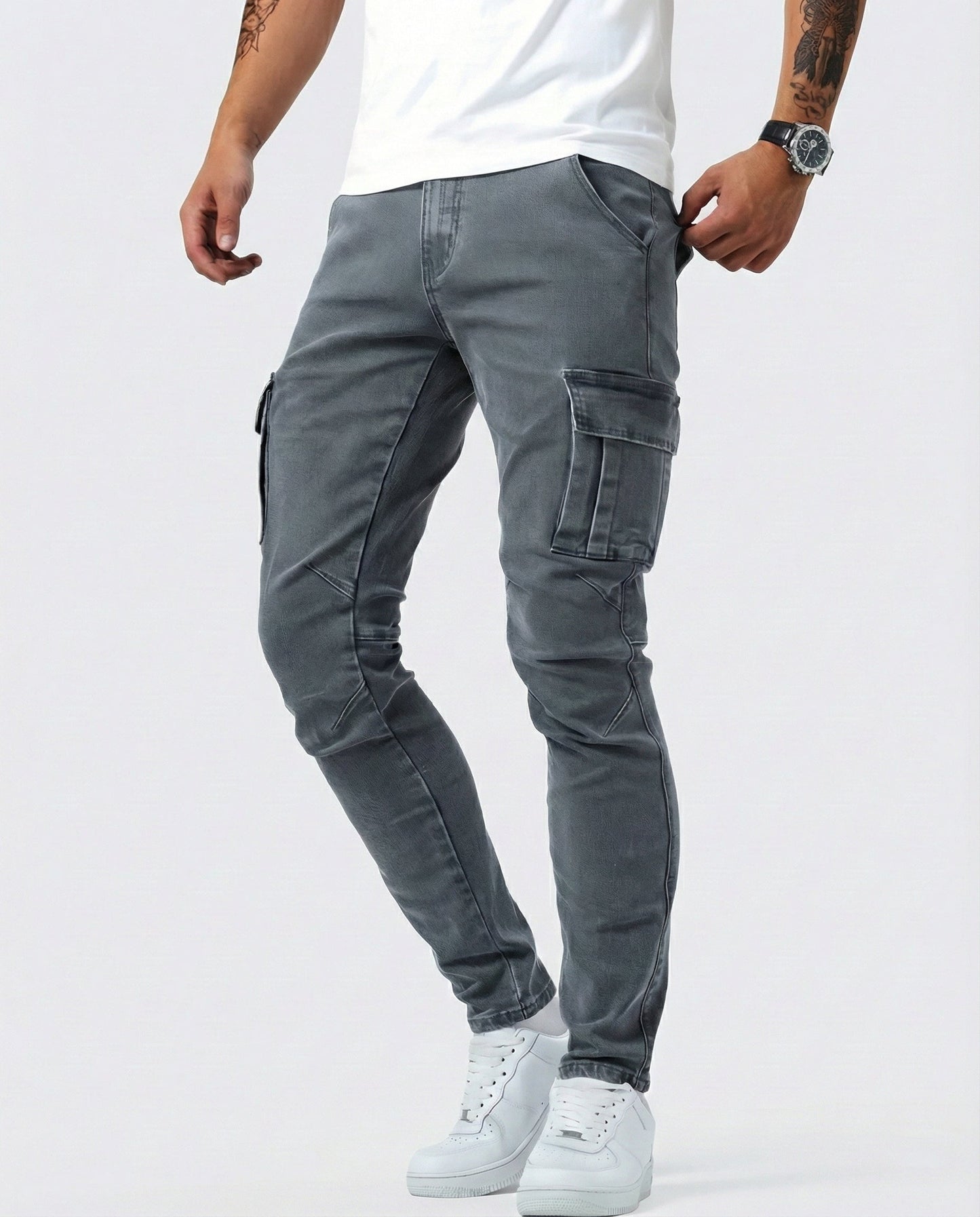 Van Elst Mode® | Flexibele denim jeans met zijzakken