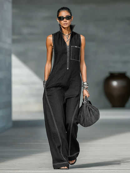 Mouwloze Dungaree Witte Zoom