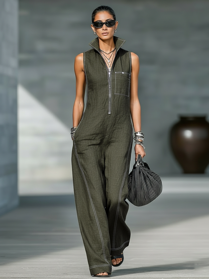 Mouwloze Dungaree Witte Zoom