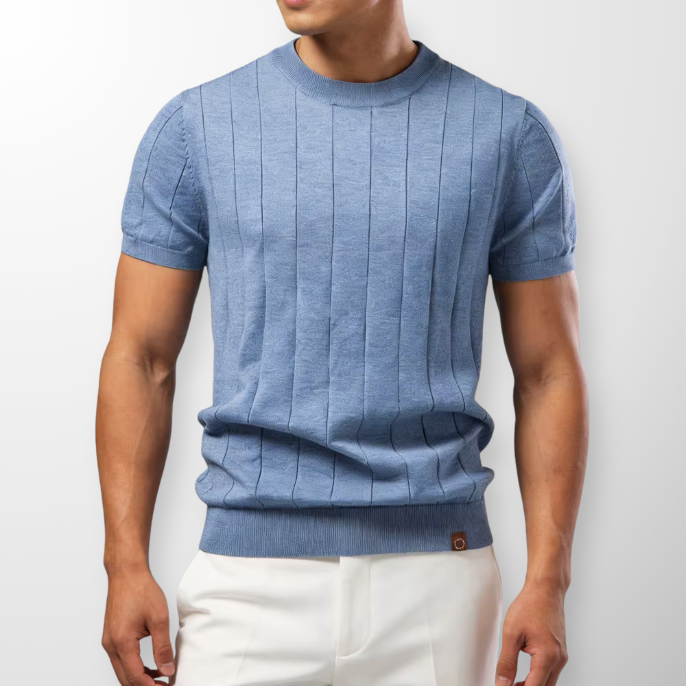 Van Elst Mode® | comfortabele geribde T-Shirt