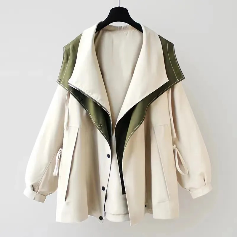Van Elst Mode® | Moderne Tweekleurige Trenchcoat