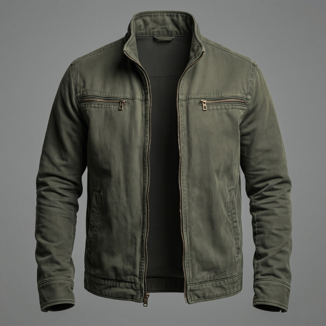 Van Elst Mode® | Comfortabele katoenen jas met ritssluiting